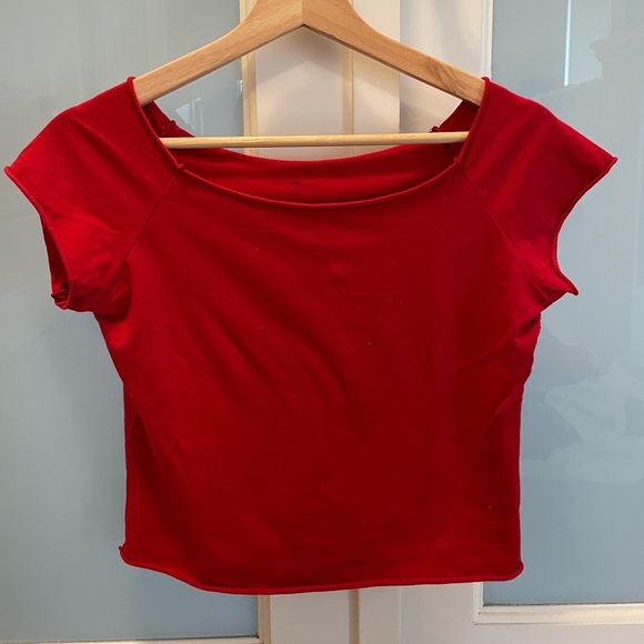 Brandy Melville red off the shoulder shirt - Picture 1 of 3